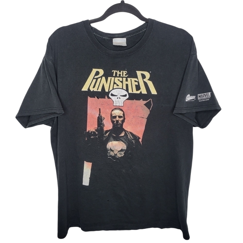 Vintage Y2K Marvel The Punisher Movie Promo Graphitti Designs T-Shirt Size Large